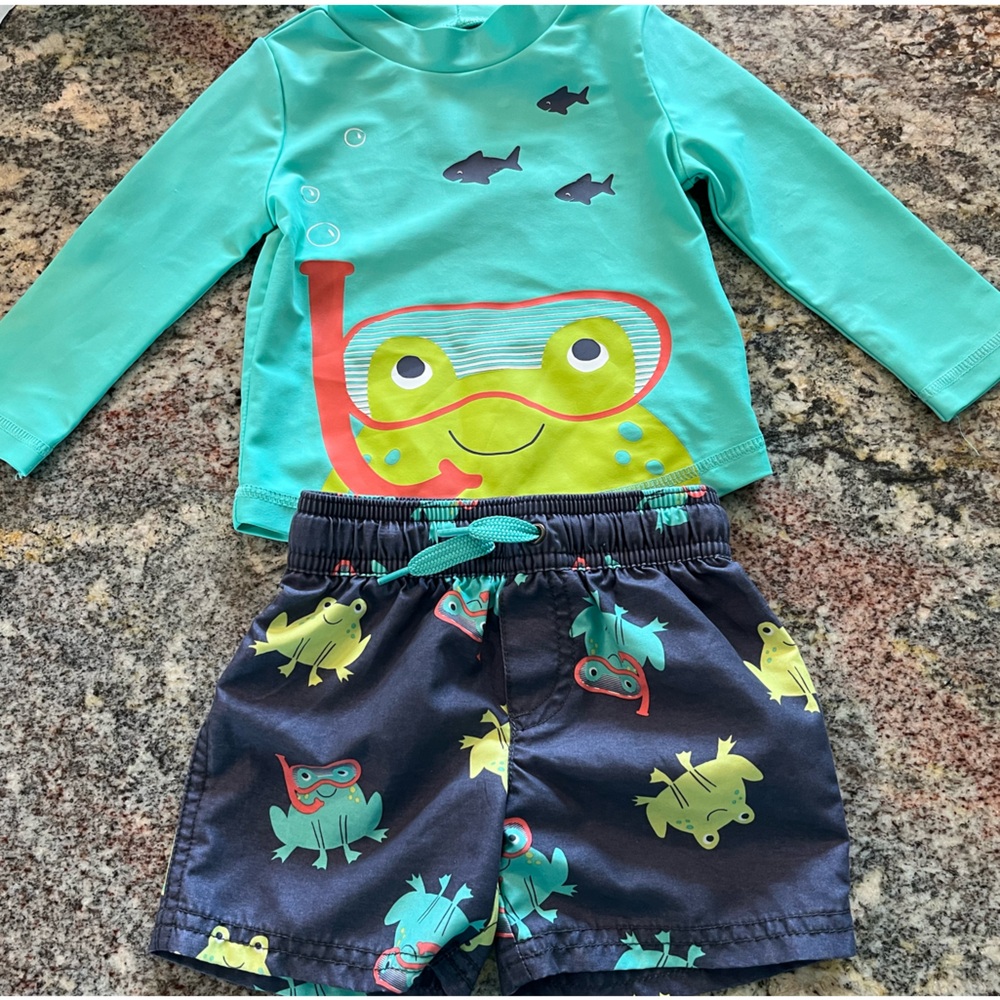 Simple Kids Swim Set - Aqua and Navy